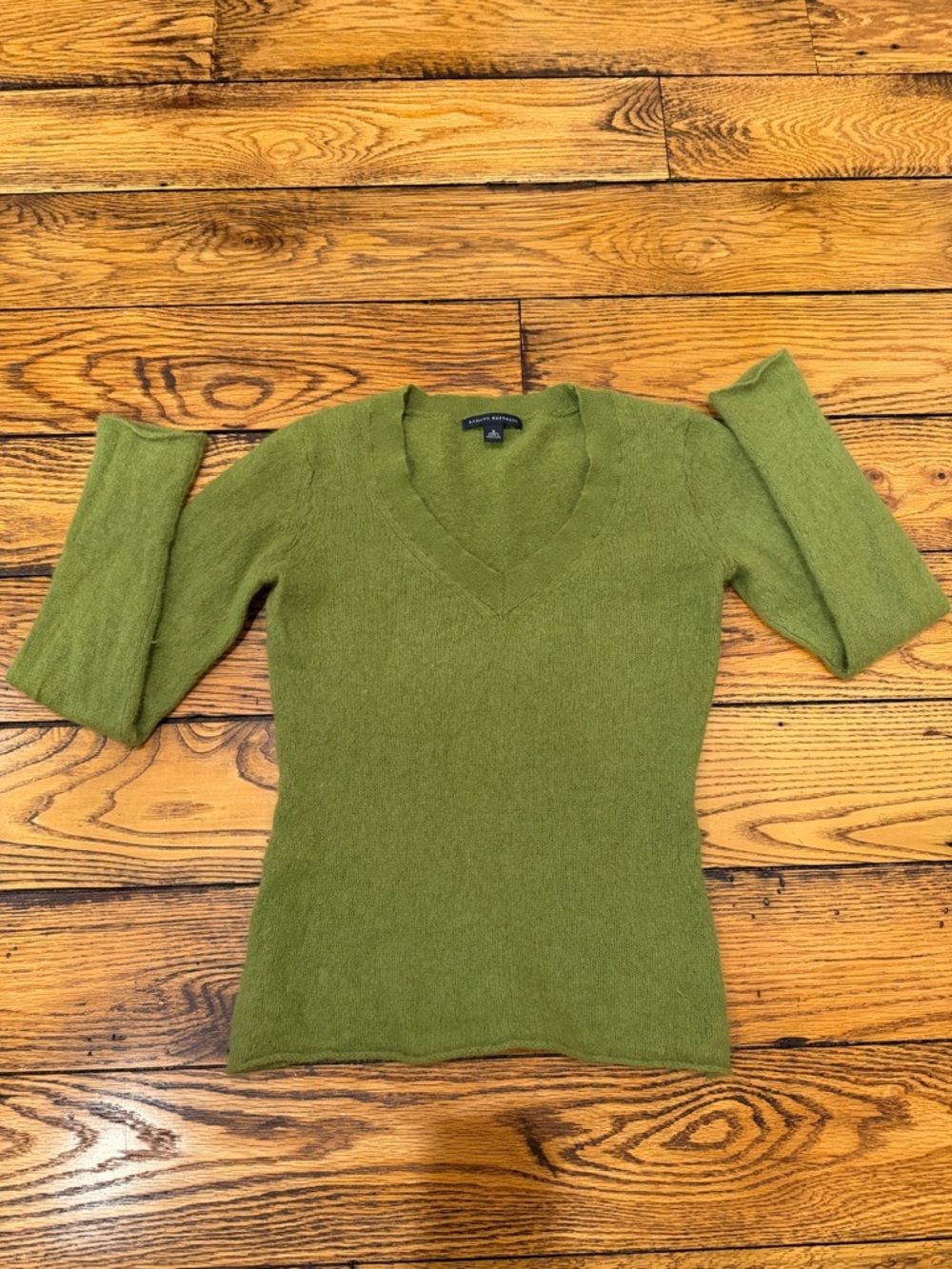 Banana Republic Angora Green V-Neck Sweater Women's Size Small